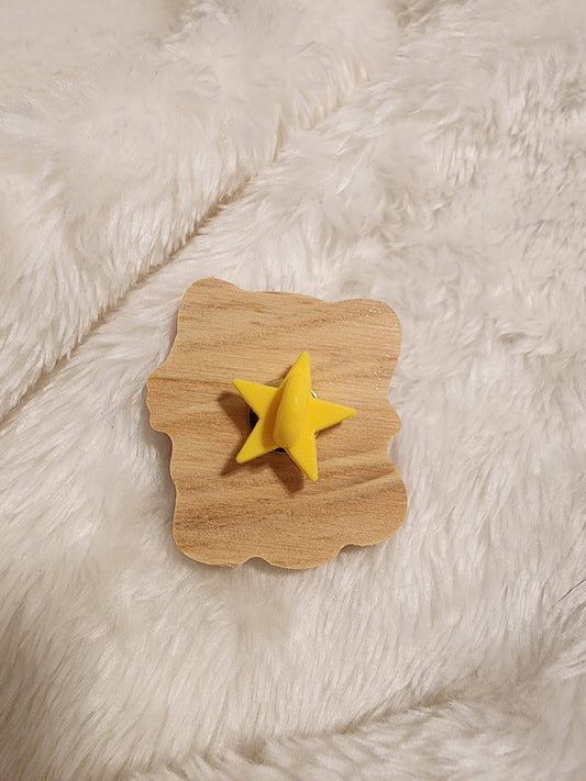 Lucky Cat Wood Pin
