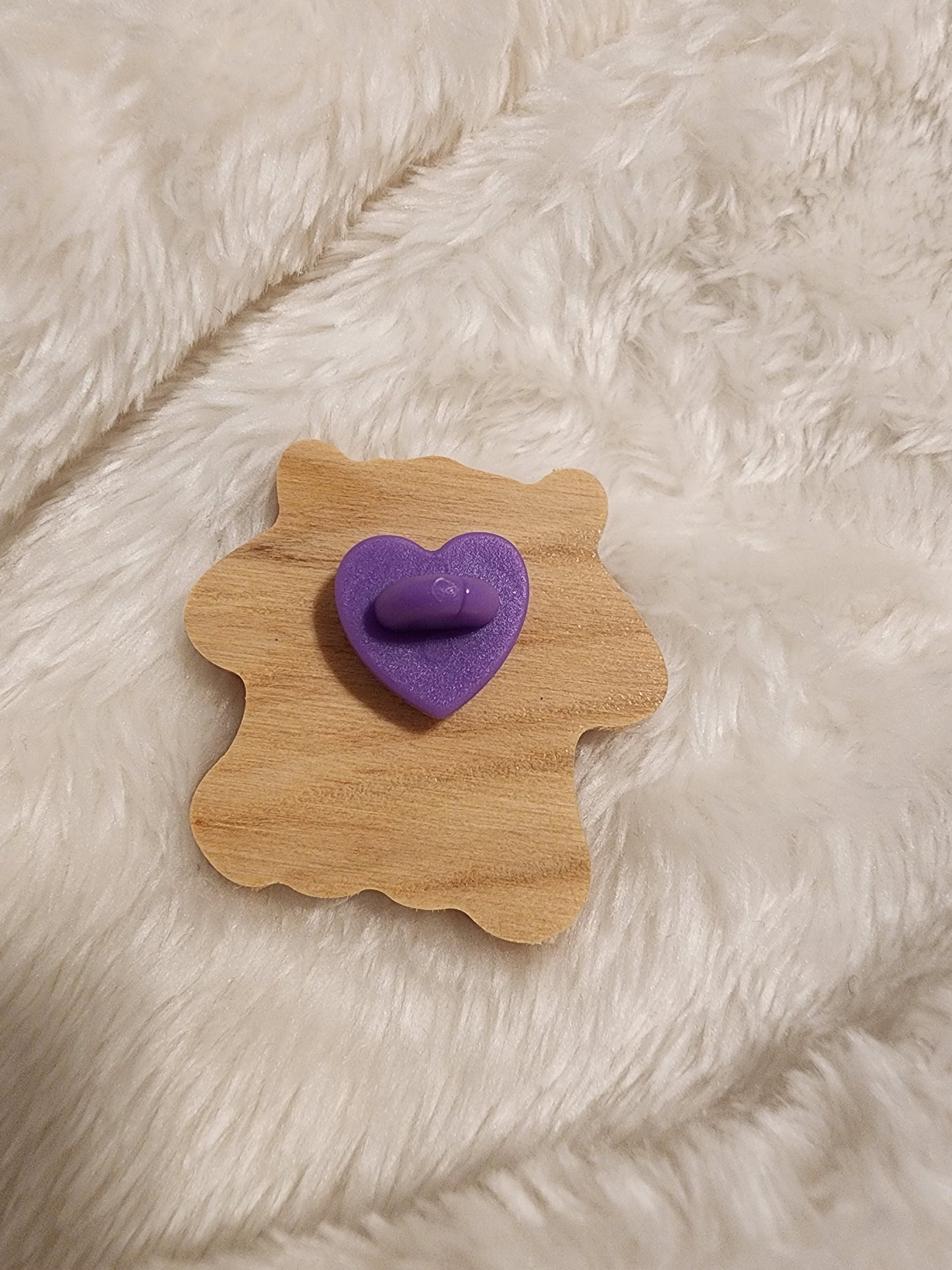 Purple Cow Wood Pin